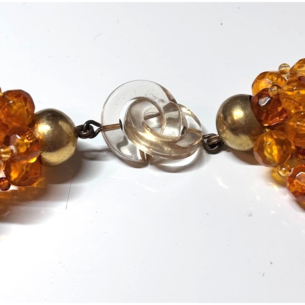 Vtg Chunky Multi Strand Fruit Salad Beaded Necklace Tutti Frutti Lucite Clasp - Picture 7 of 13